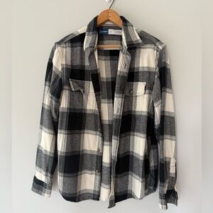 Old Navy Men’s Black and White Plaid Shirt